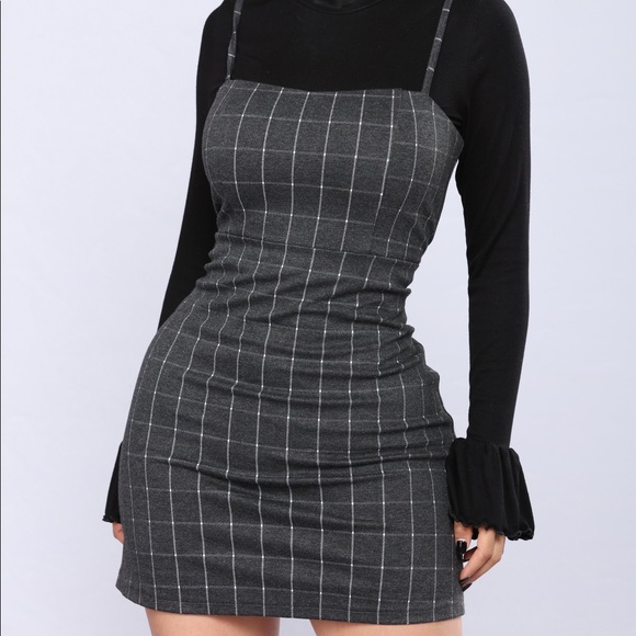 plaid cami mini dress